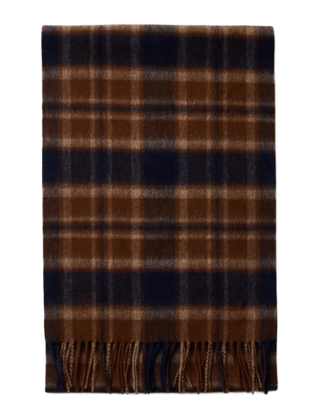 Selected - SLMTOPE WOOL CHECK SCARF - halstørklæder - dijon - 1