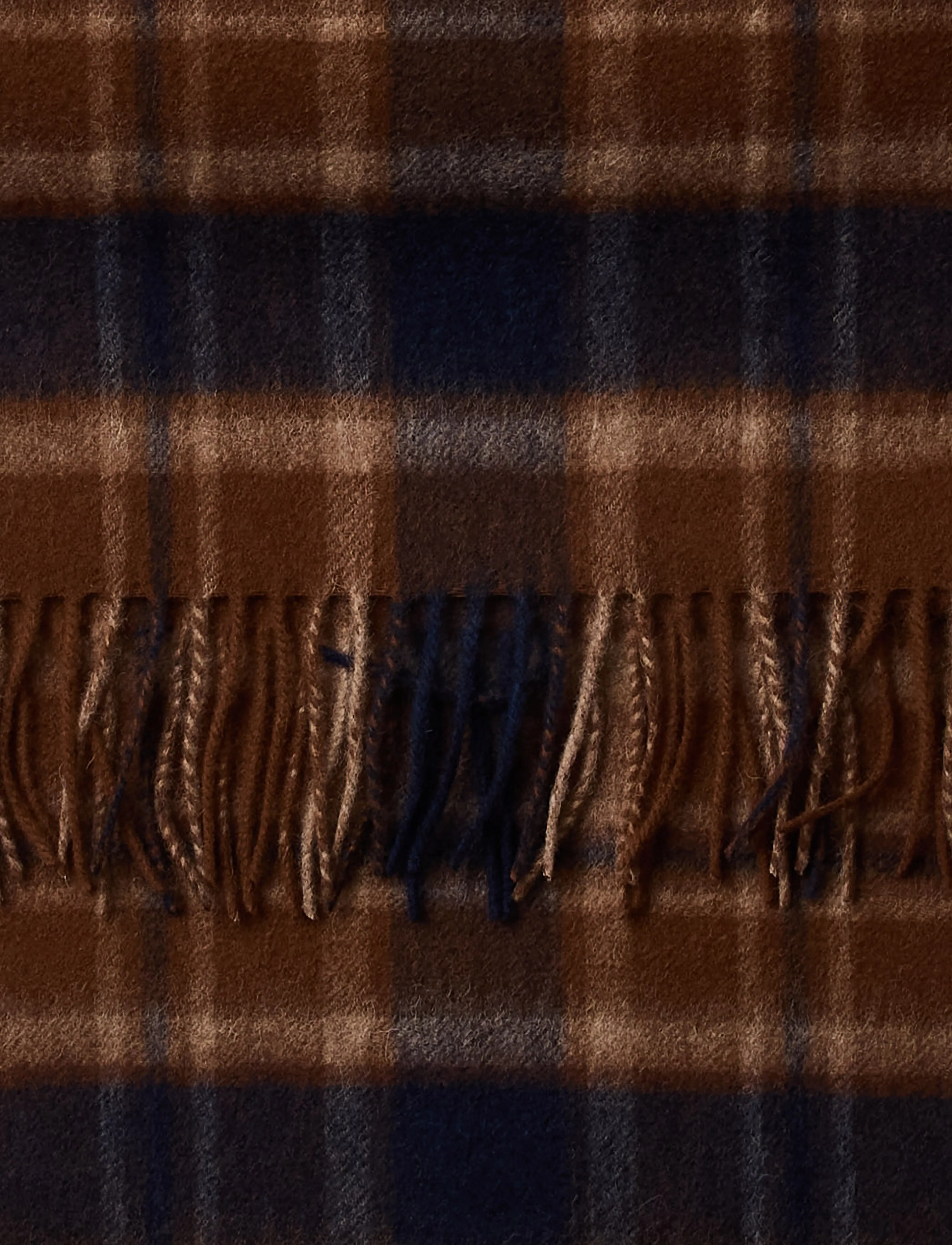 Selected - SLMTOPE WOOL CHECK SCARF - halstørklæder - dijon - 2
