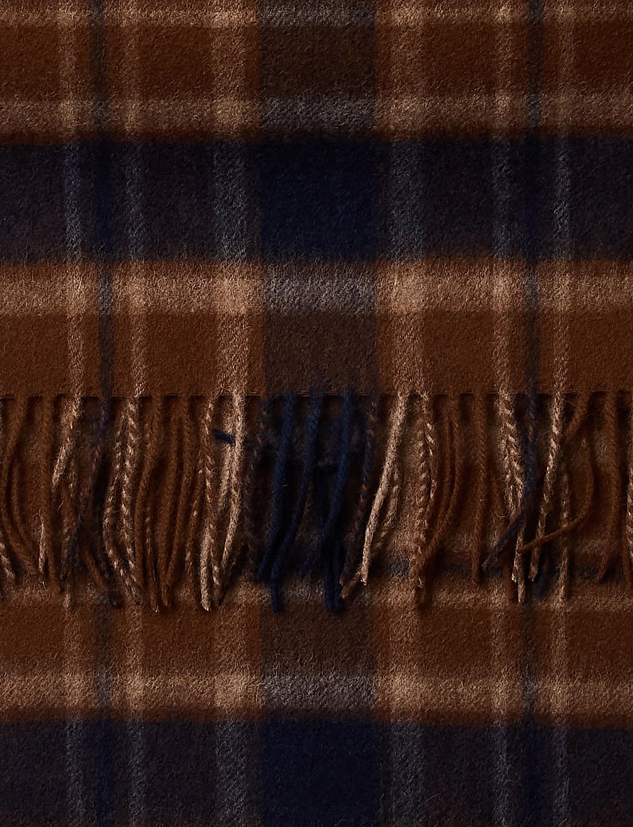 Selected - SLMTOPE WOOL CHECK SCARF - halstørklæder - dijon - 2