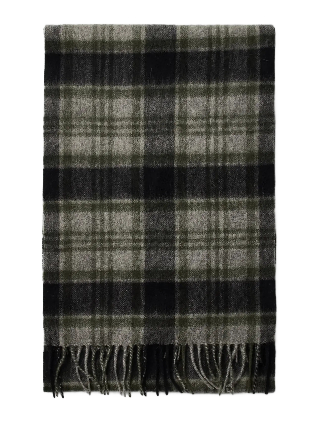 Selected - SLMTOPE WOOL CHECK SCARF - halstørklæder - light grey melange - 2