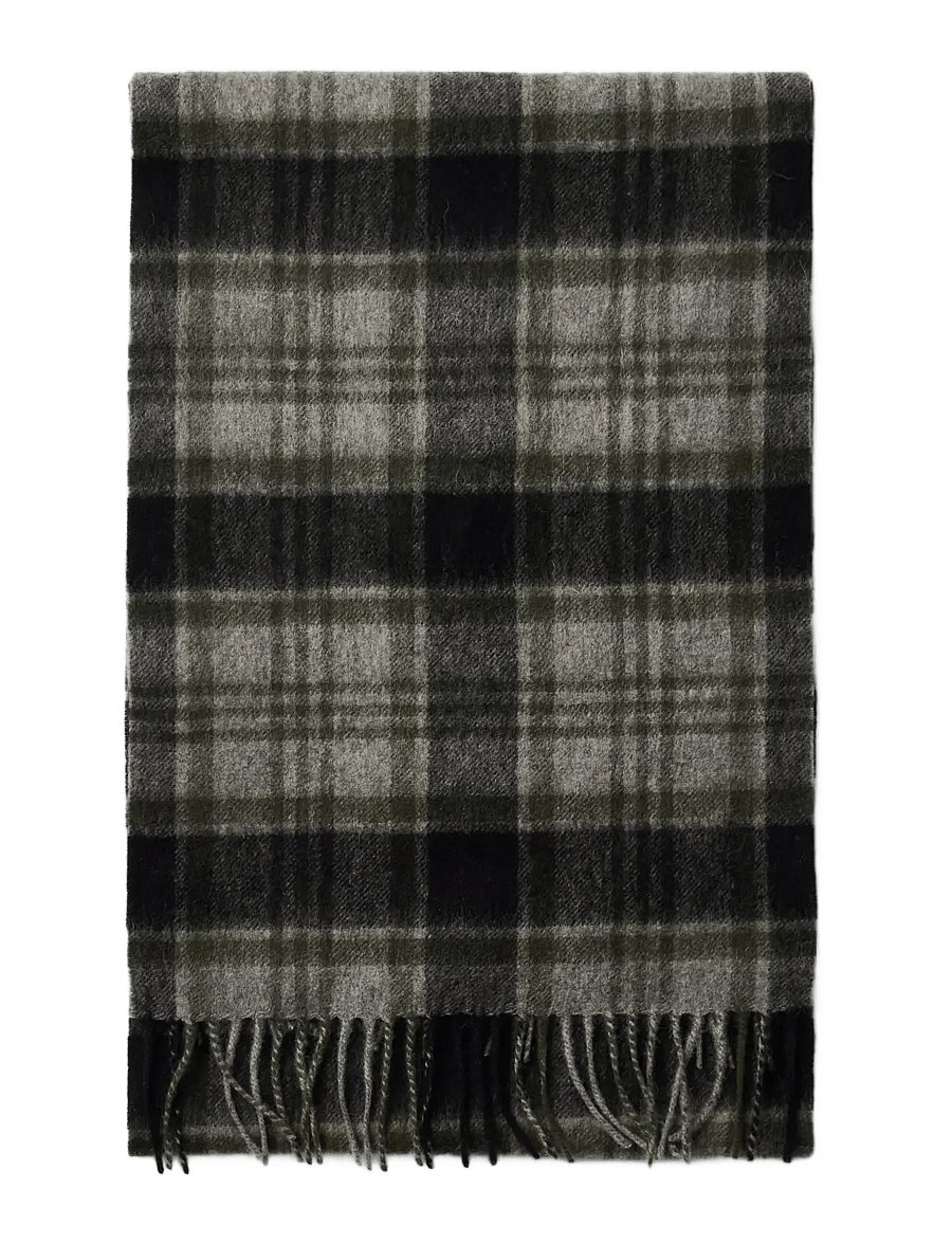 Selected - SLMTOPE WOOL CHECK SCARF - halstørklæder - light grey melange - 2