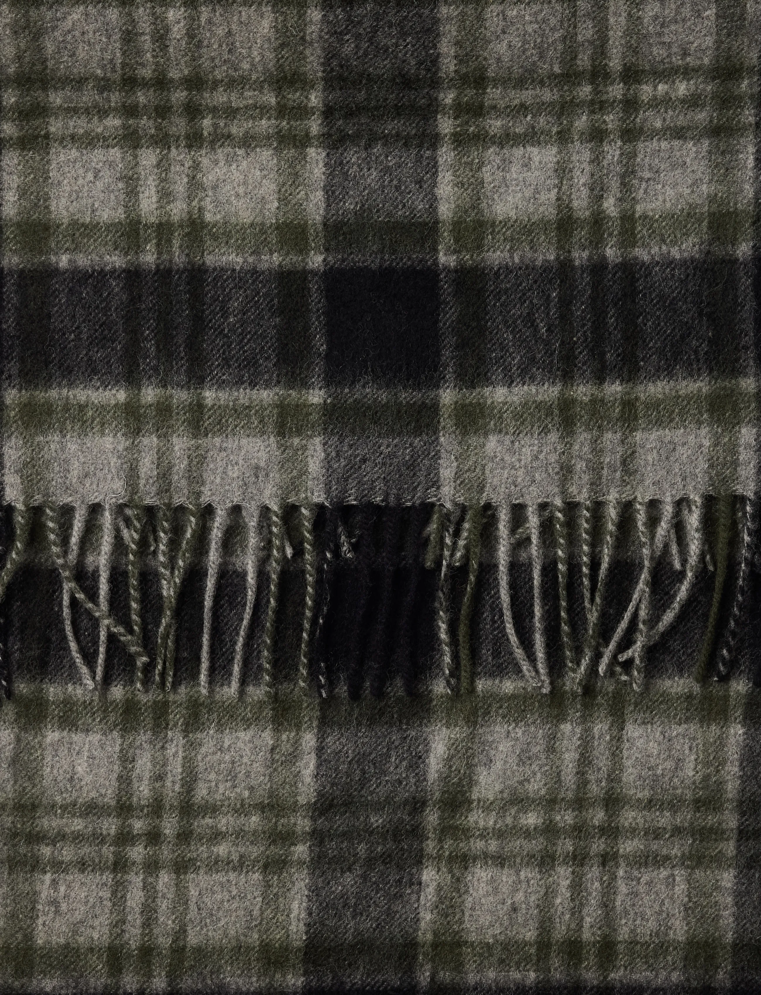 Selected - SLMTOPE WOOL CHECK SCARF - halstørklæder - light grey melange - 3