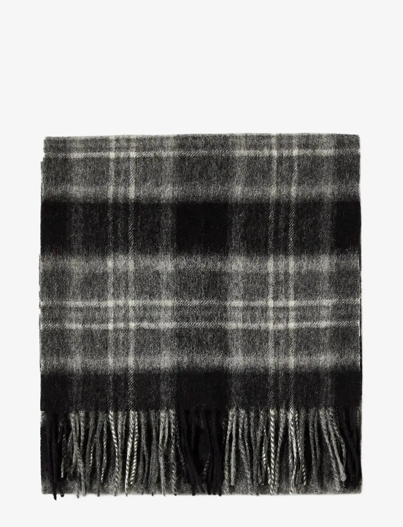 Selected - SLMTOPE WOOL CHECK SCARF - halstørklæder - medium grey melange - 1