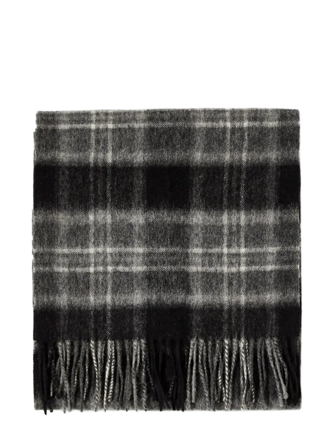 Selected - SLMTOPE WOOL CHECK SCARF - talvesallid - medium grey melange - 1