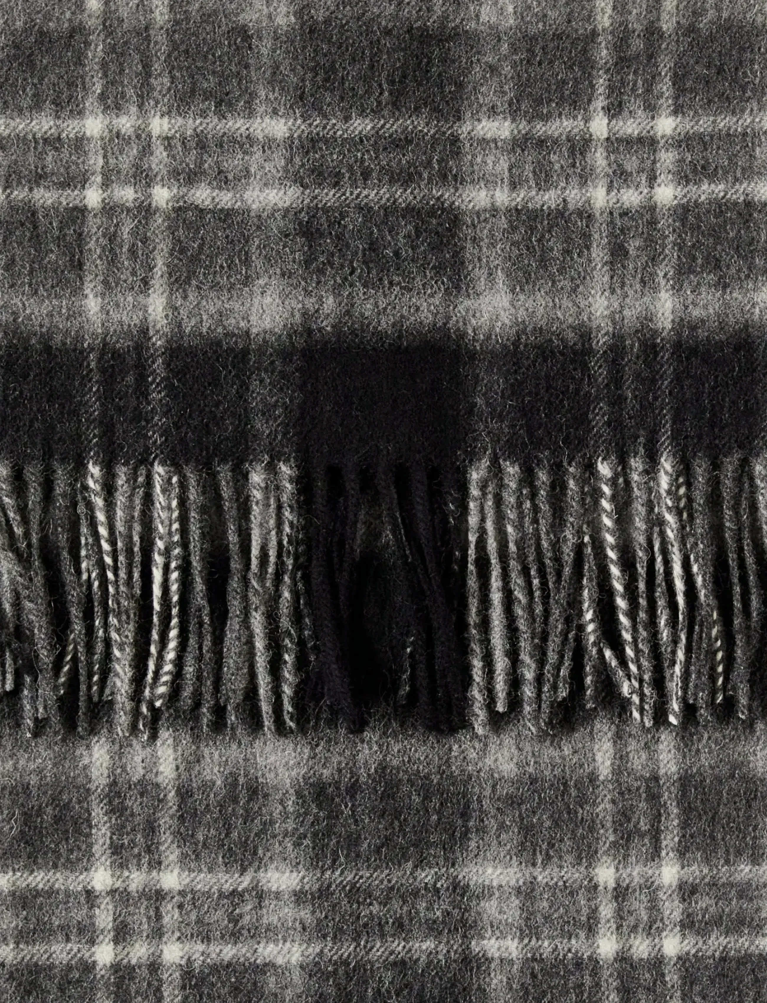 Selected - SLMTOPE WOOL CHECK SCARF - talvesallid - medium grey melange - 2