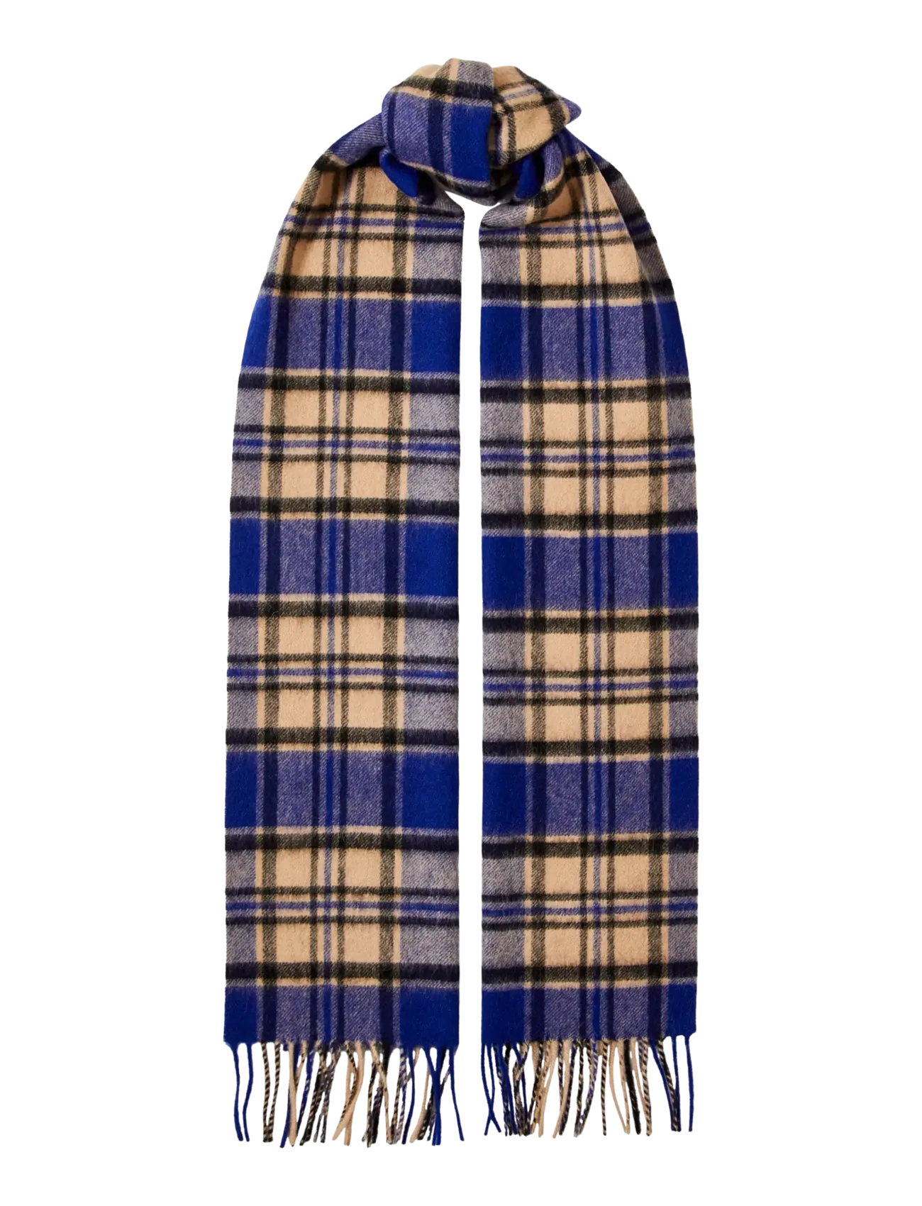 Selected SLMTOPE WOOL CHECK SCARF - Talvesallid - SET SAIL / blue