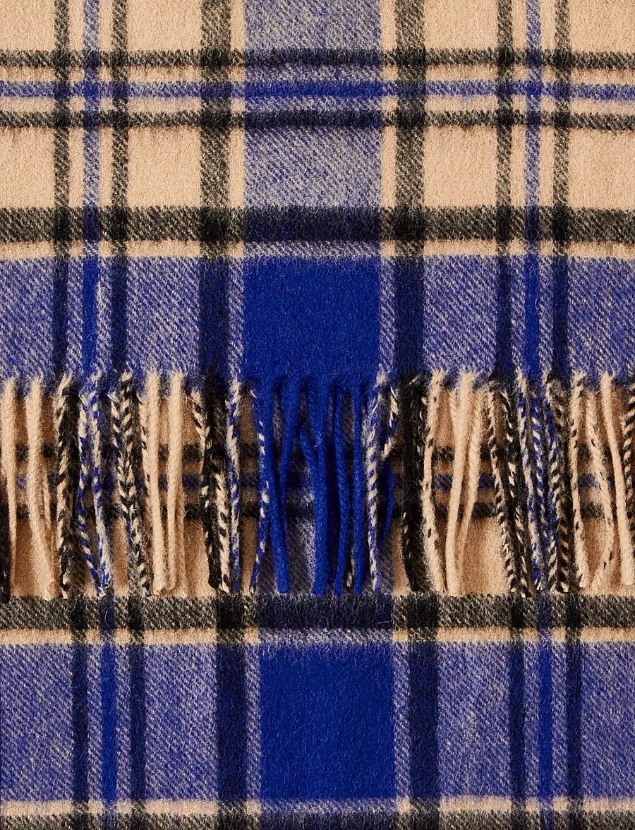 Selected - SLMTOPE WOOL CHECK SCARF - vetrartreflar - set sail - 0