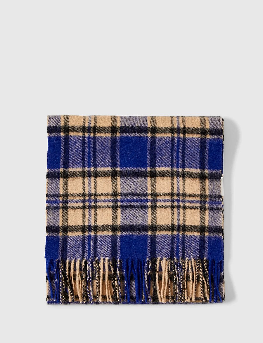Selected - SLMTOPE WOOL CHECK SCARF - vetrartreflar - set sail - 3