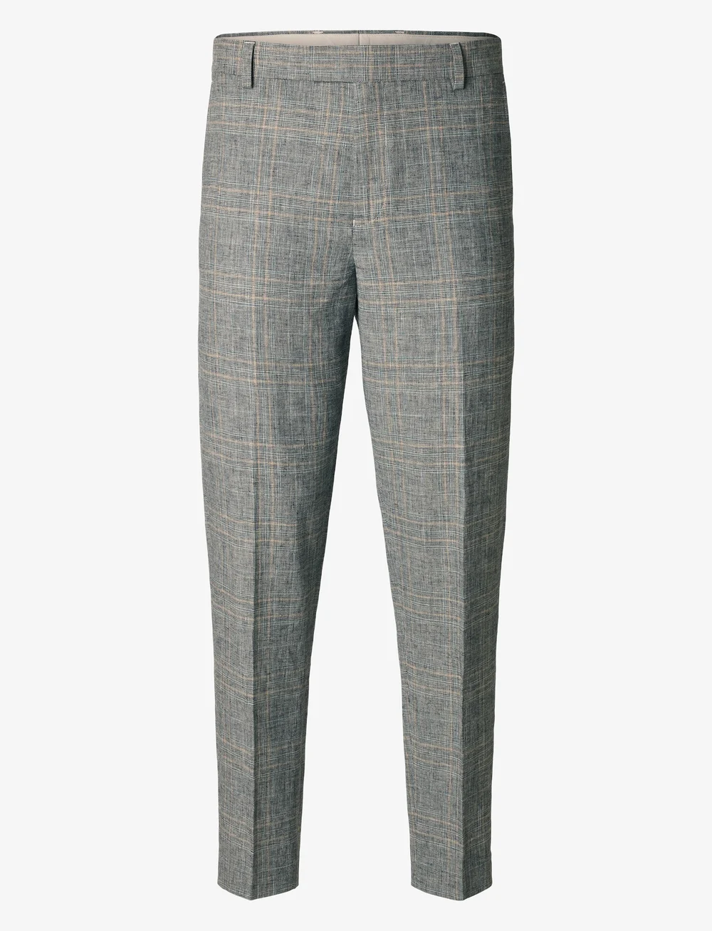Selected - SLHTAPE-KANE LINEN CHECK TRS - leinenhosen - flint gray - 1