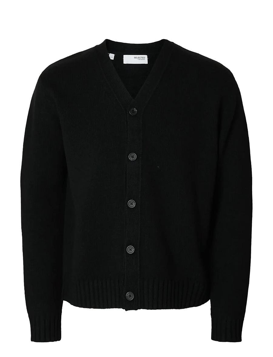 Selected - SLHCODY LS KNIT RELAXED CARDIGAN NOOS - cardigans - black - 1