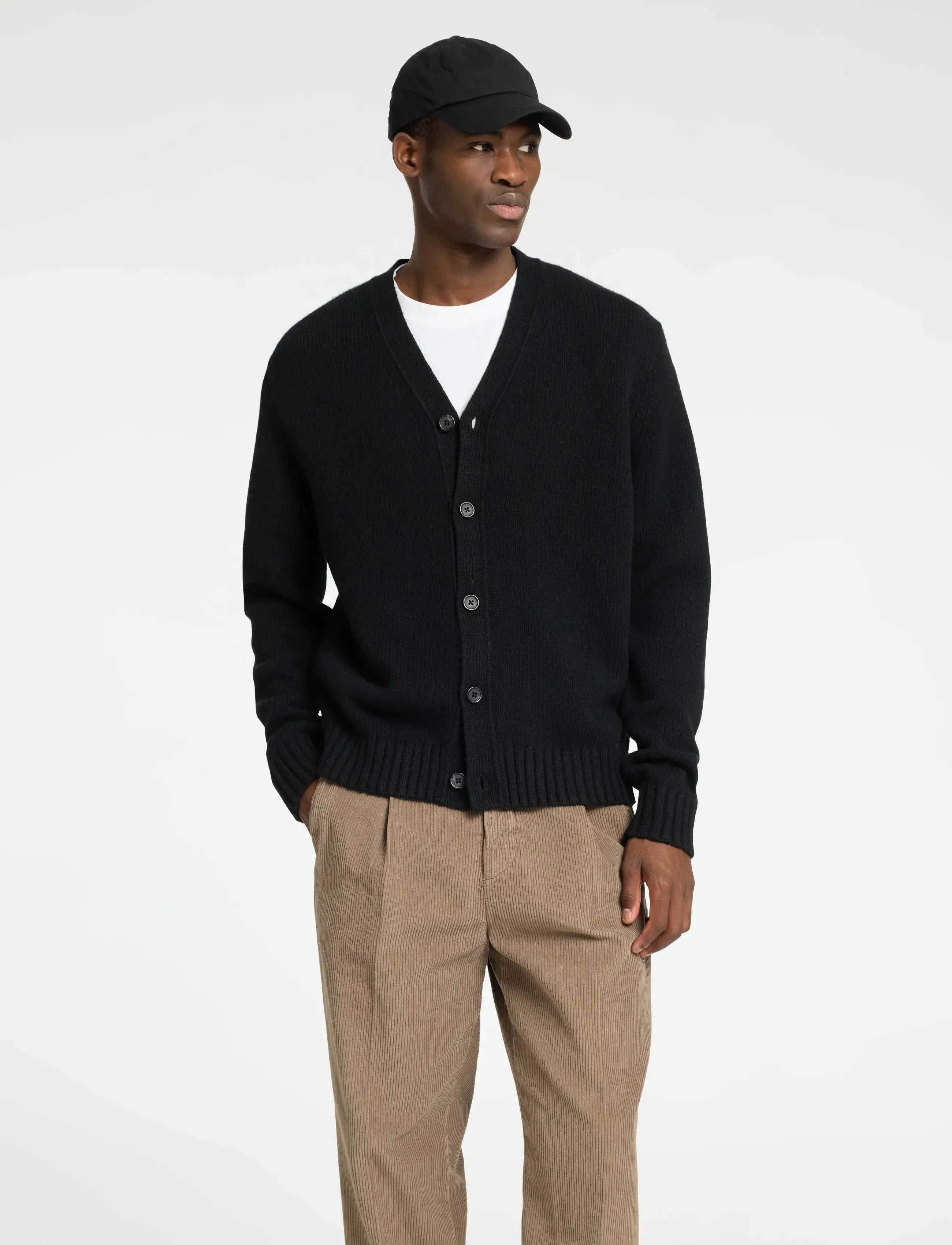 Selected Slmcody Ls Knit Cardigan Noos, XL, Black, Strik > Cardigans, Herre