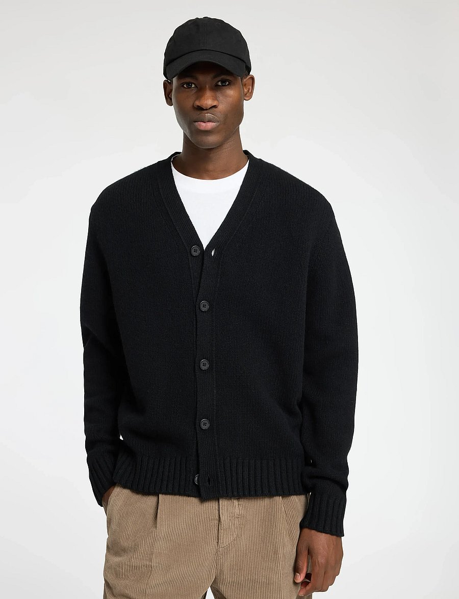 Selected - SLHCODY LS KNIT RELAXED CARDIGAN NOOS - cardigans - black - 4