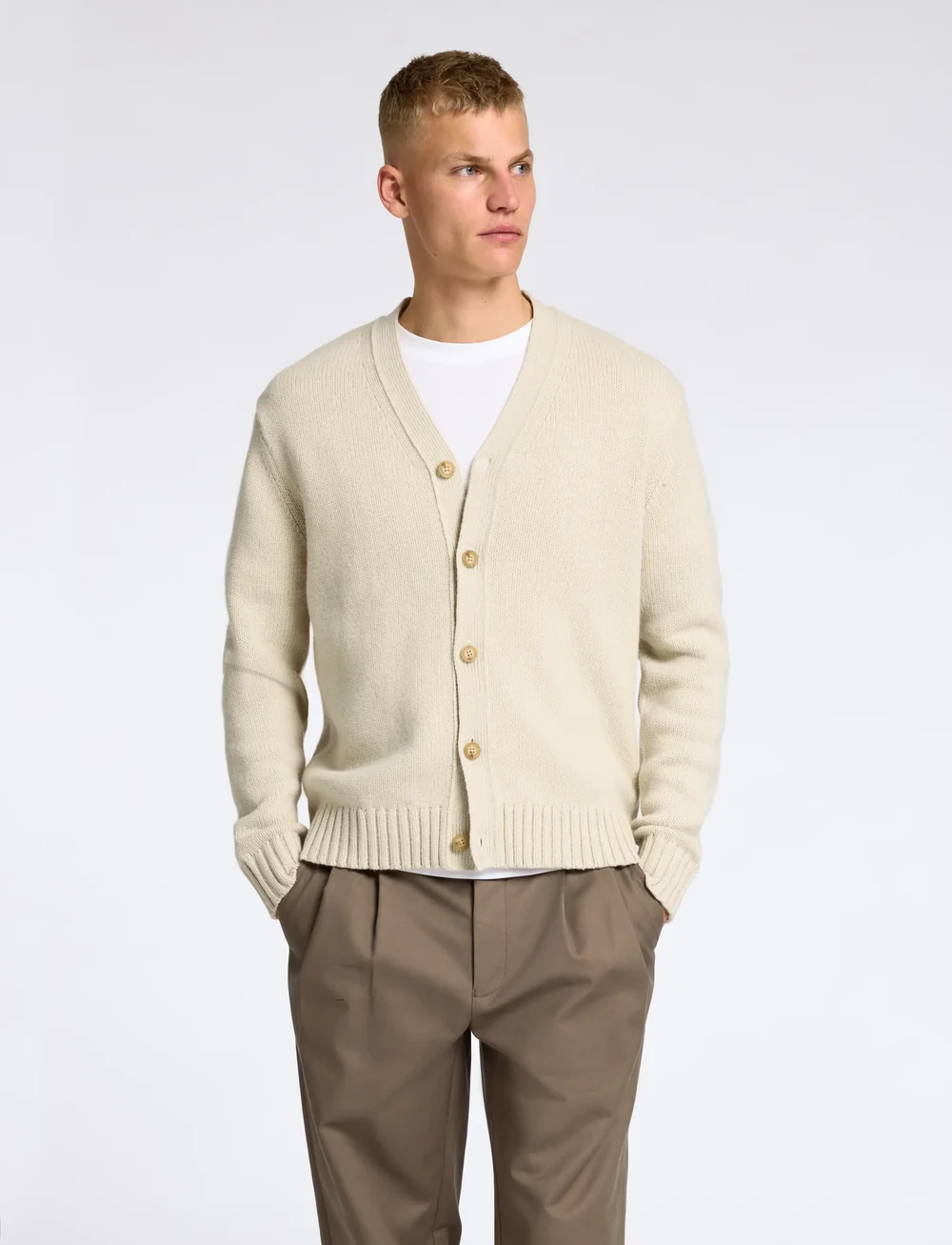 Selected - SLHCODY LS KNIT RELAXED CARDIGAN NOOS - koftor - oatmeal - 0