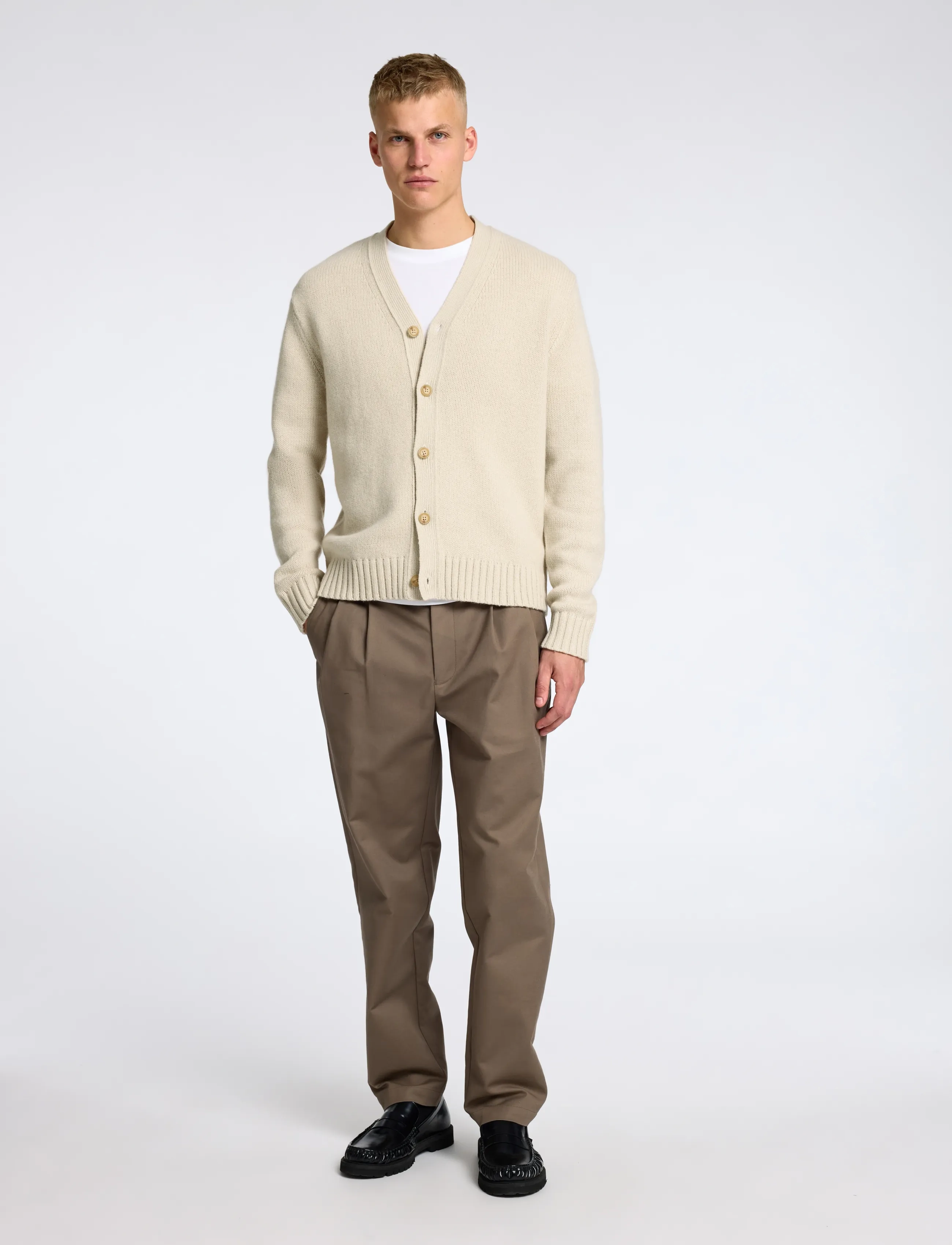 Selected - SLMCODY LS KNIT CARDIGAN NOOS - cardigans - oatmeal - 3