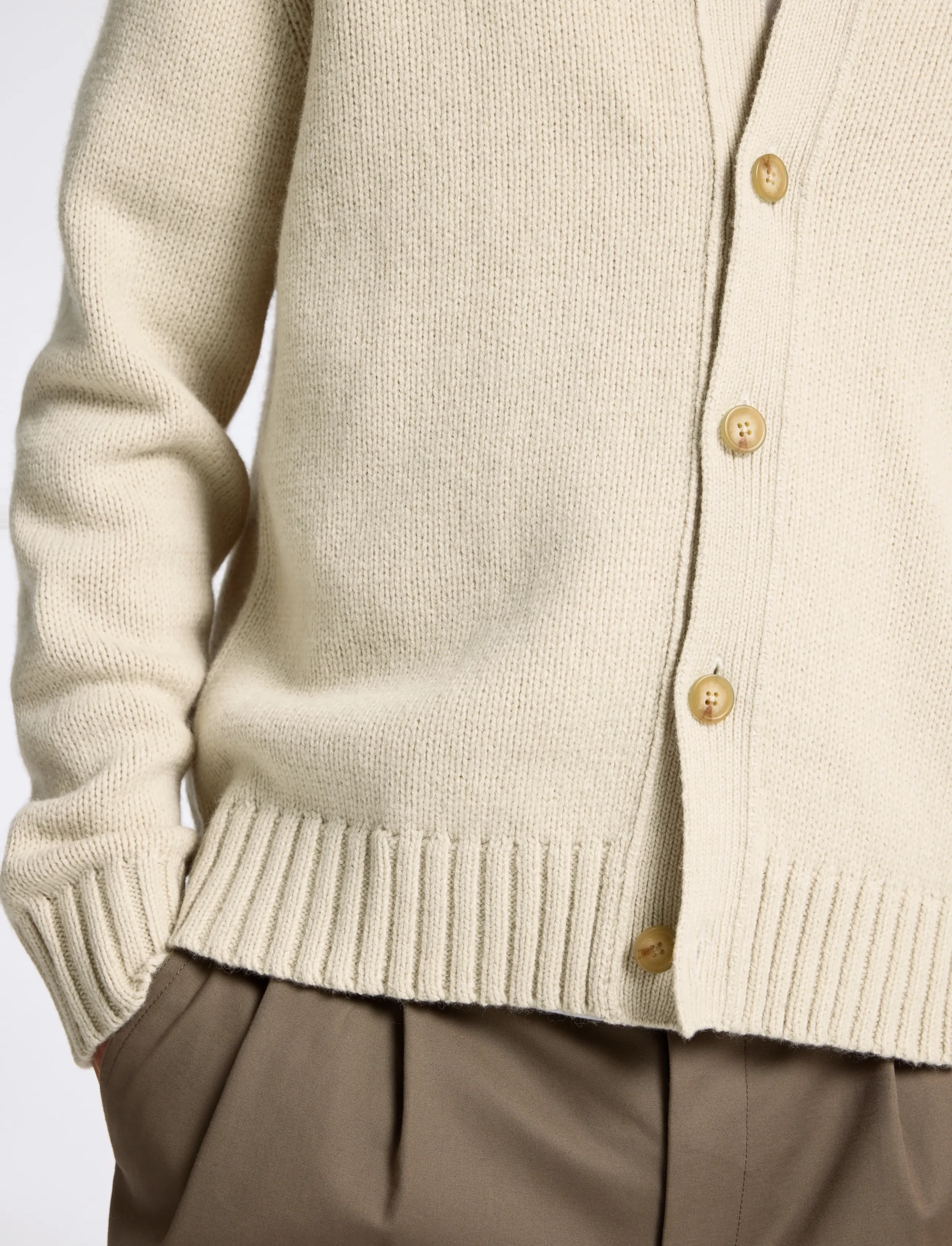 Selected - SLMCODY LS KNIT CARDIGAN NOOS - cardigans - oatmeal - 5