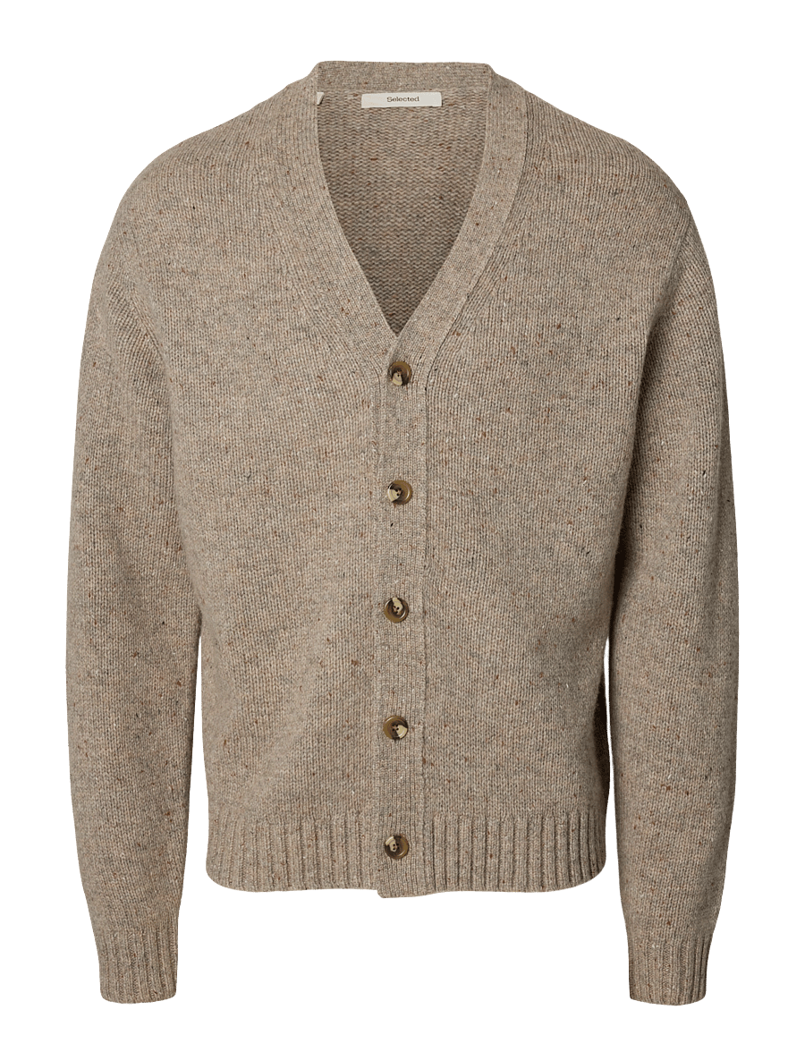 Selected - SLMCODY LS KNIT CARDIGAN NOOS - strickjacken - oatmeal - 1
