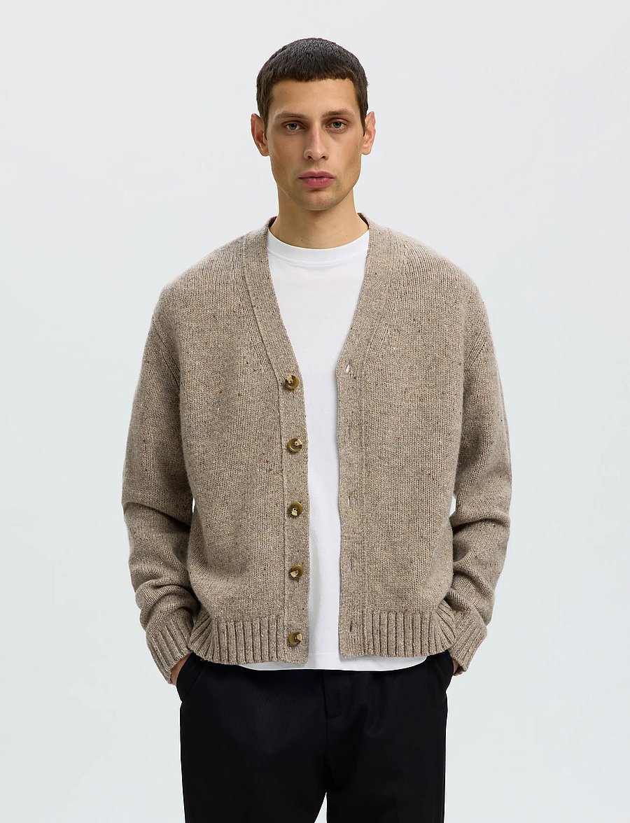 Selected - SLMCODY LS KNIT CARDIGAN NOOS - strickjacken - oatmeal - 0