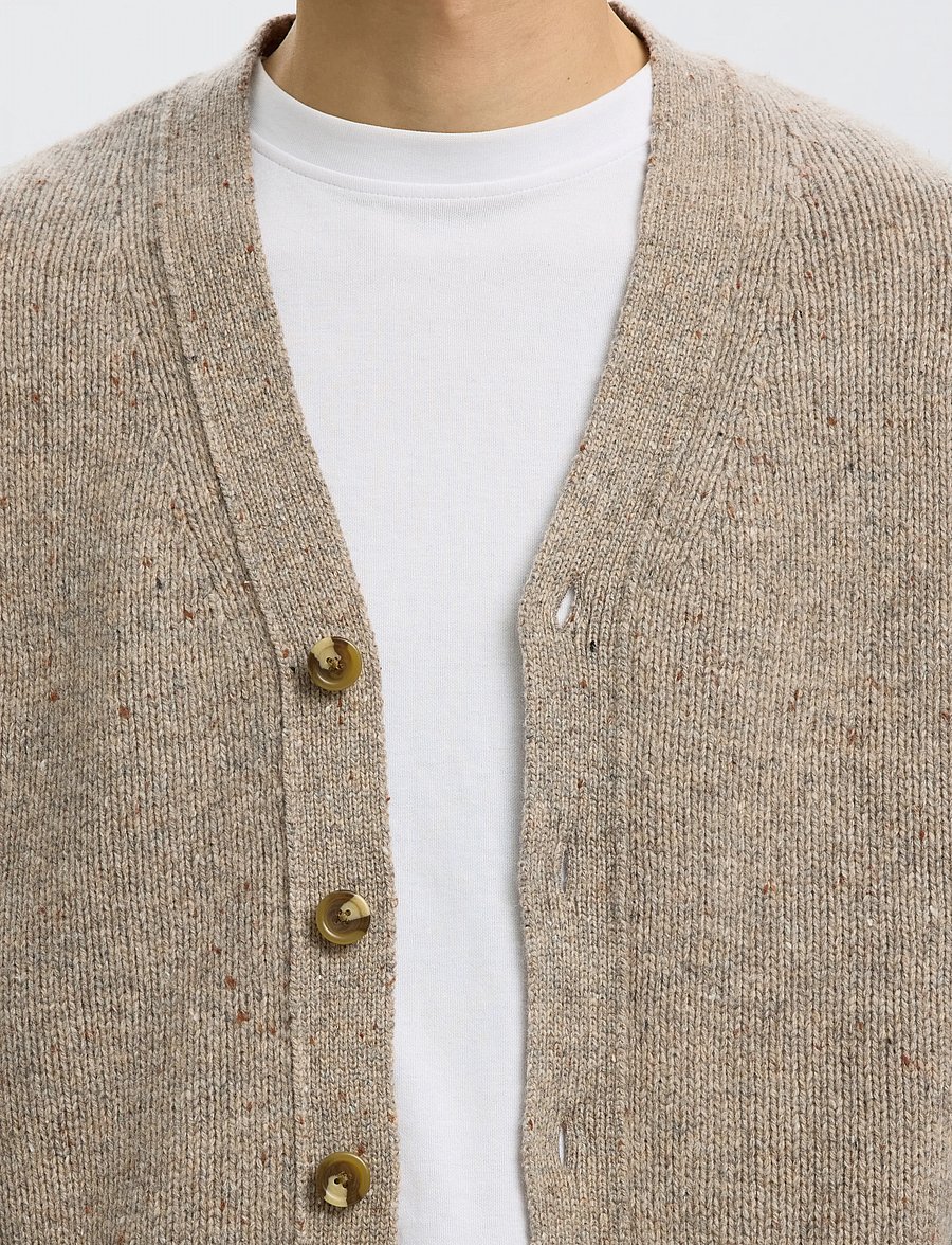 Selected - SLMCODY LS KNIT CARDIGAN NOOS - strickjacken - oatmeal - 4