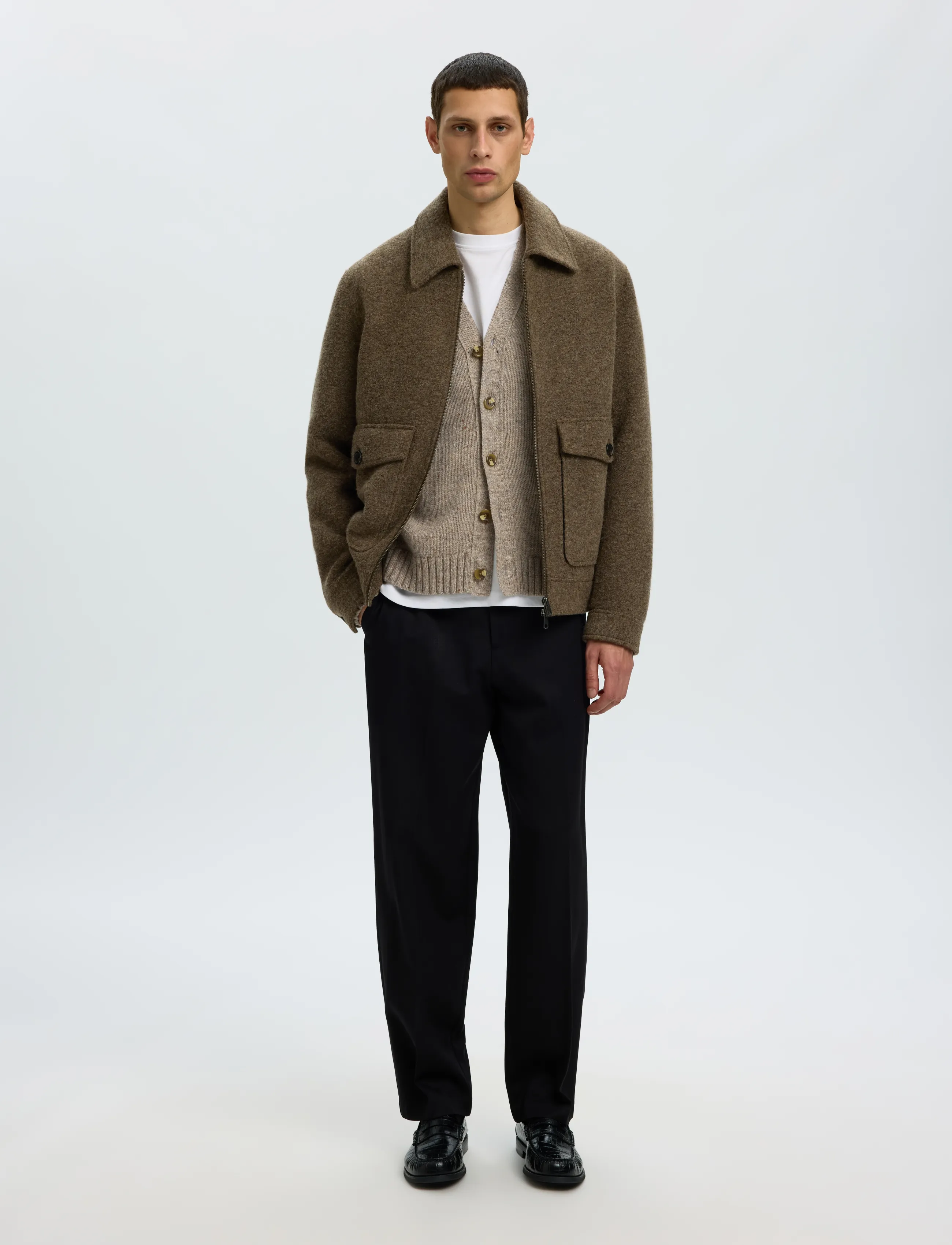 Selected - SLMCODY LS KNIT CARDIGAN NOOS - cardigans - oatmeal - 5