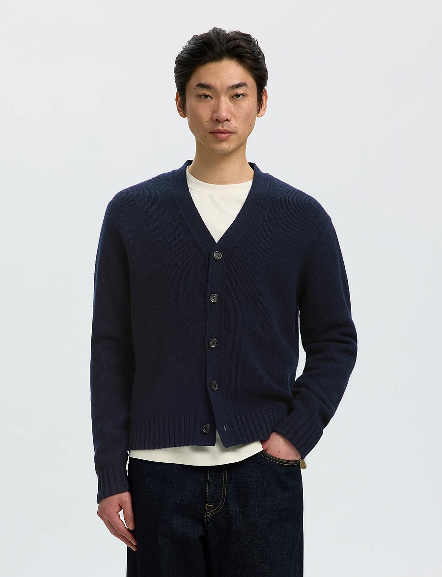 Selected - SLMCODY LS KNIT CARDIGAN NOOS - strickjacken - sky captain - 0