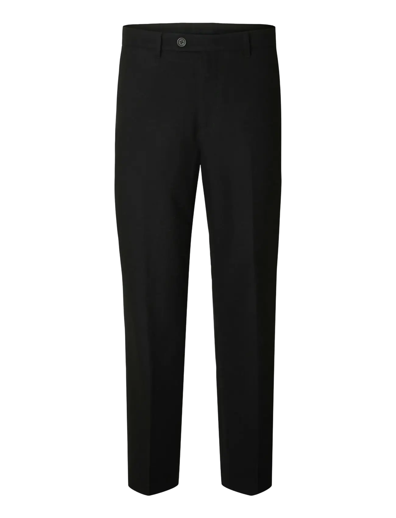 Selected SLH196-STRAIGHT TERRY WOOL BLND PNT NOOS - Casual bukser - BLACK / black