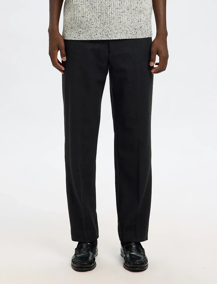 Selected - SLH196-STRAIGHT TERRY WOOL BLND PNT NOOS - habitbukser - black - 0