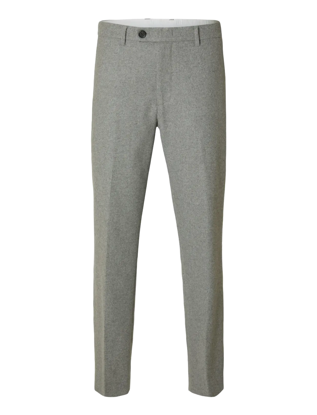 Selected SLH196-STRAIGHT TERRY WOOL BLND PNT NOOS - Basics - GREY MELANGE / grey