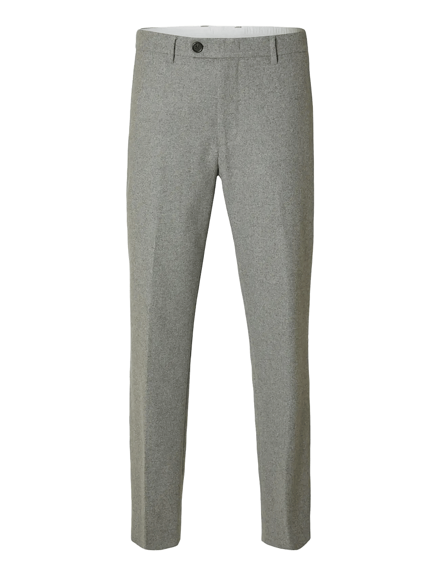 Selected - SLH196-STRAIGHT TERRY WOOL BLND PNT NOOS - habitbukser - grey melange - 1