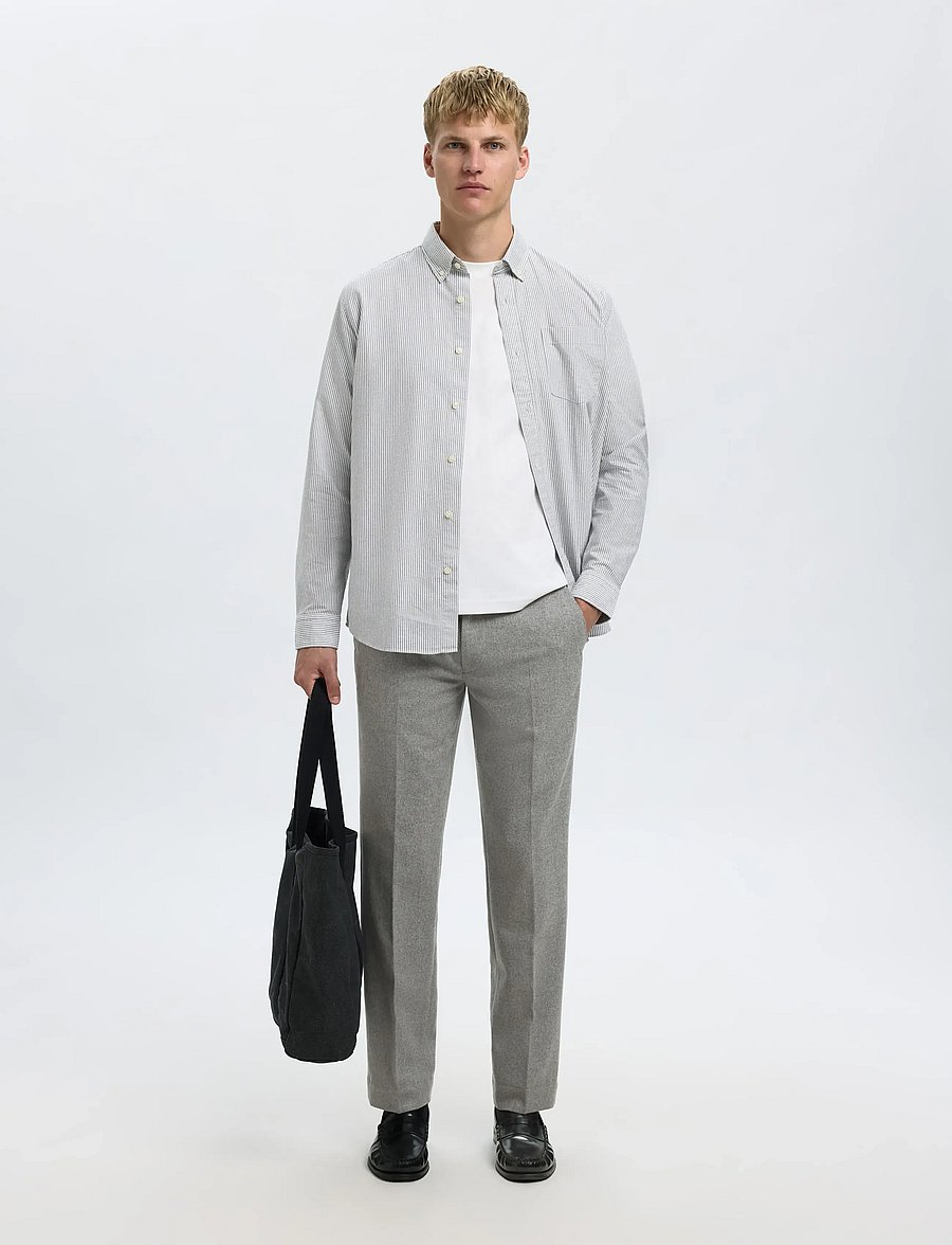 Selected - SLH196-STRAIGHT TERRY WOOL BLND PNT NOOS - habitbukser - grey melange - 3