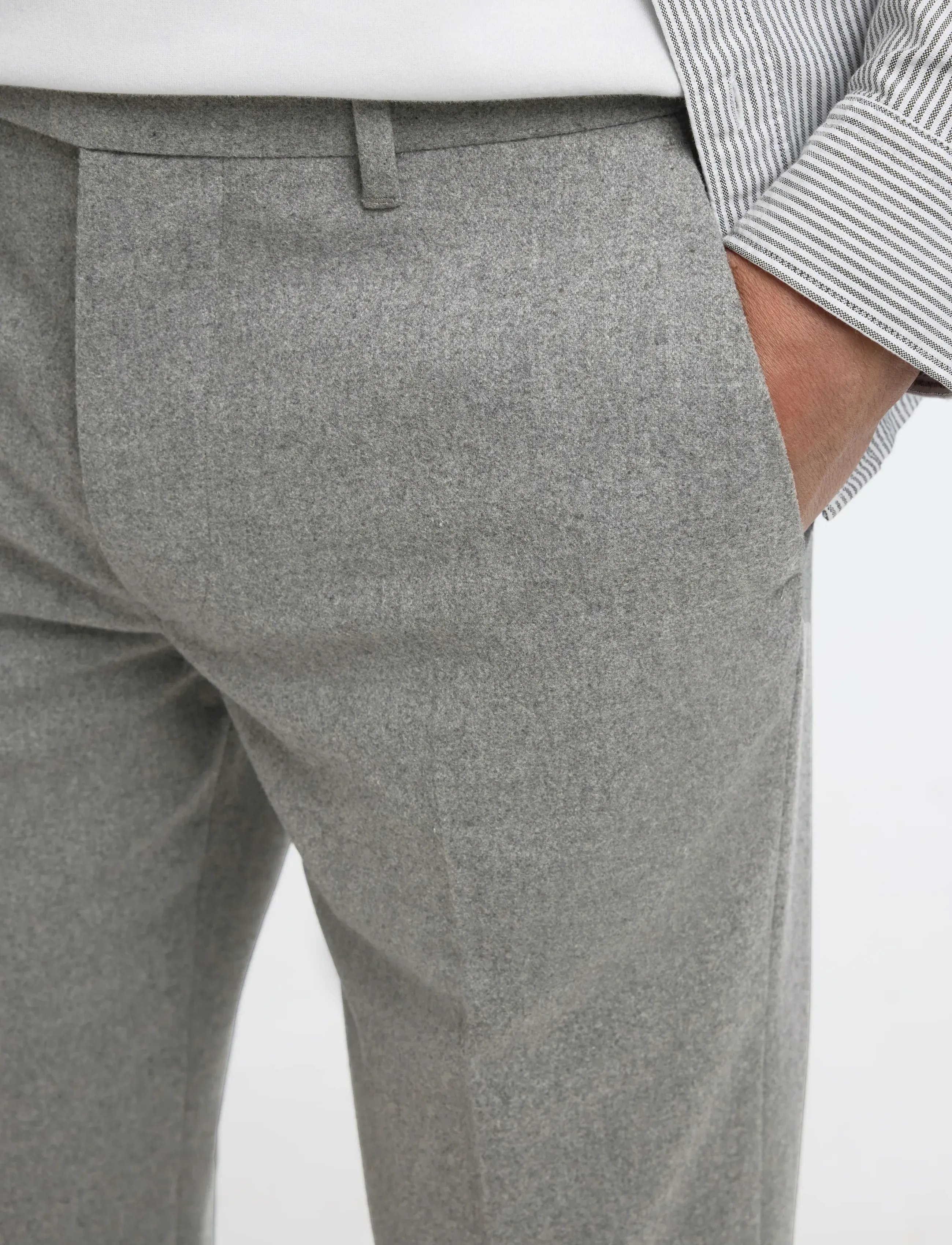 Selected - SLH196-STRAIGHT TERRY WOOL BLND PNT NOOS - habitbukser - grey melange - 4