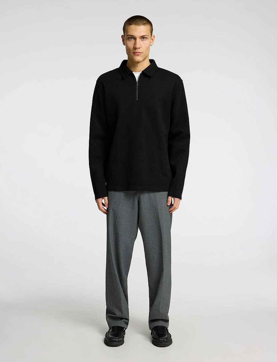 Selected - SLHMARC RIB LS POLO - langärmelig - black - 0