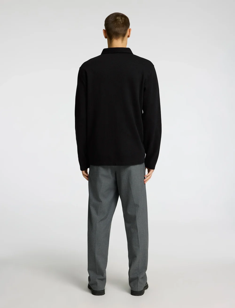 Selected - SLHMARC RIB LS POLO - langærmede poloer - black - 3