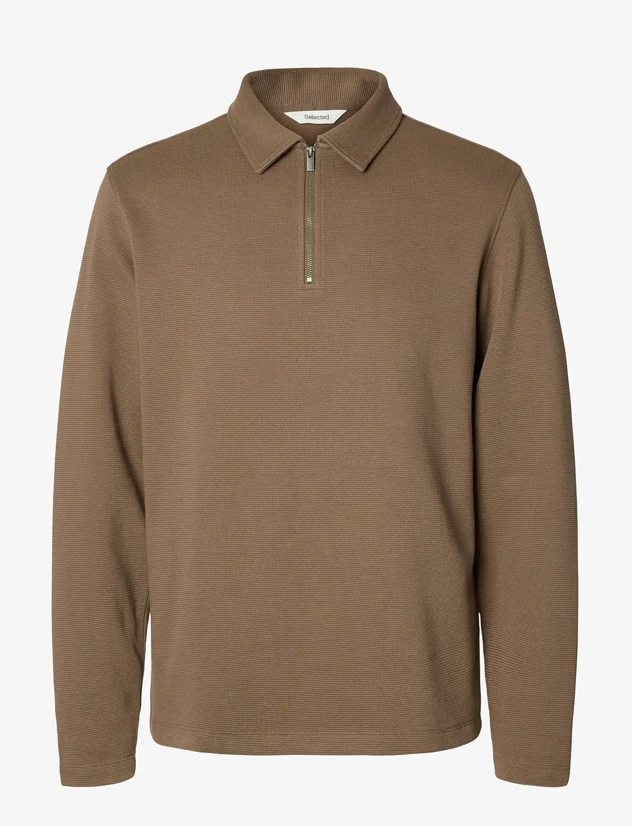 Selected - SLHMARC RIB LS POLO - pitkähihaiset - morel - 1