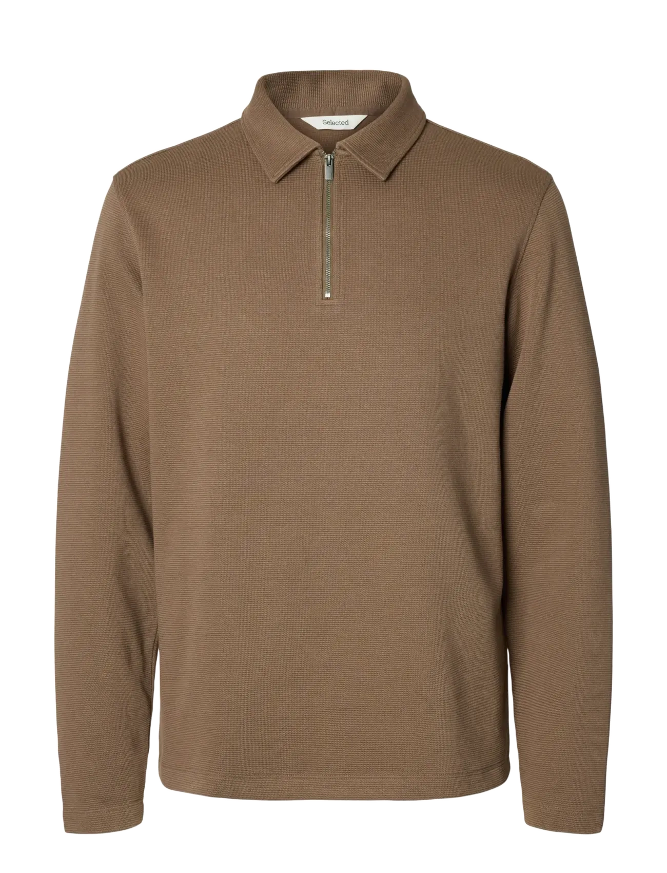 Selected SLHMARC RIB LS POLO - Poloer - MOREL / brown