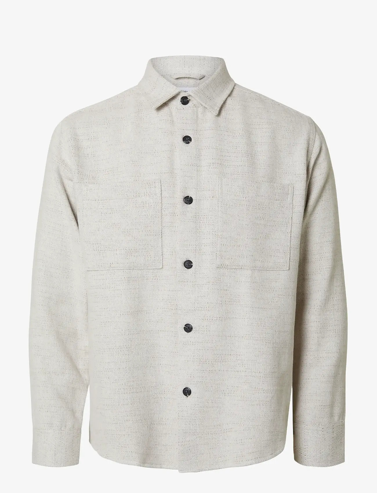 Selected - SLHREGHANK HERRINGBONE OVERSHIRT - shoppa efter tillfälle - oatmeal - 1