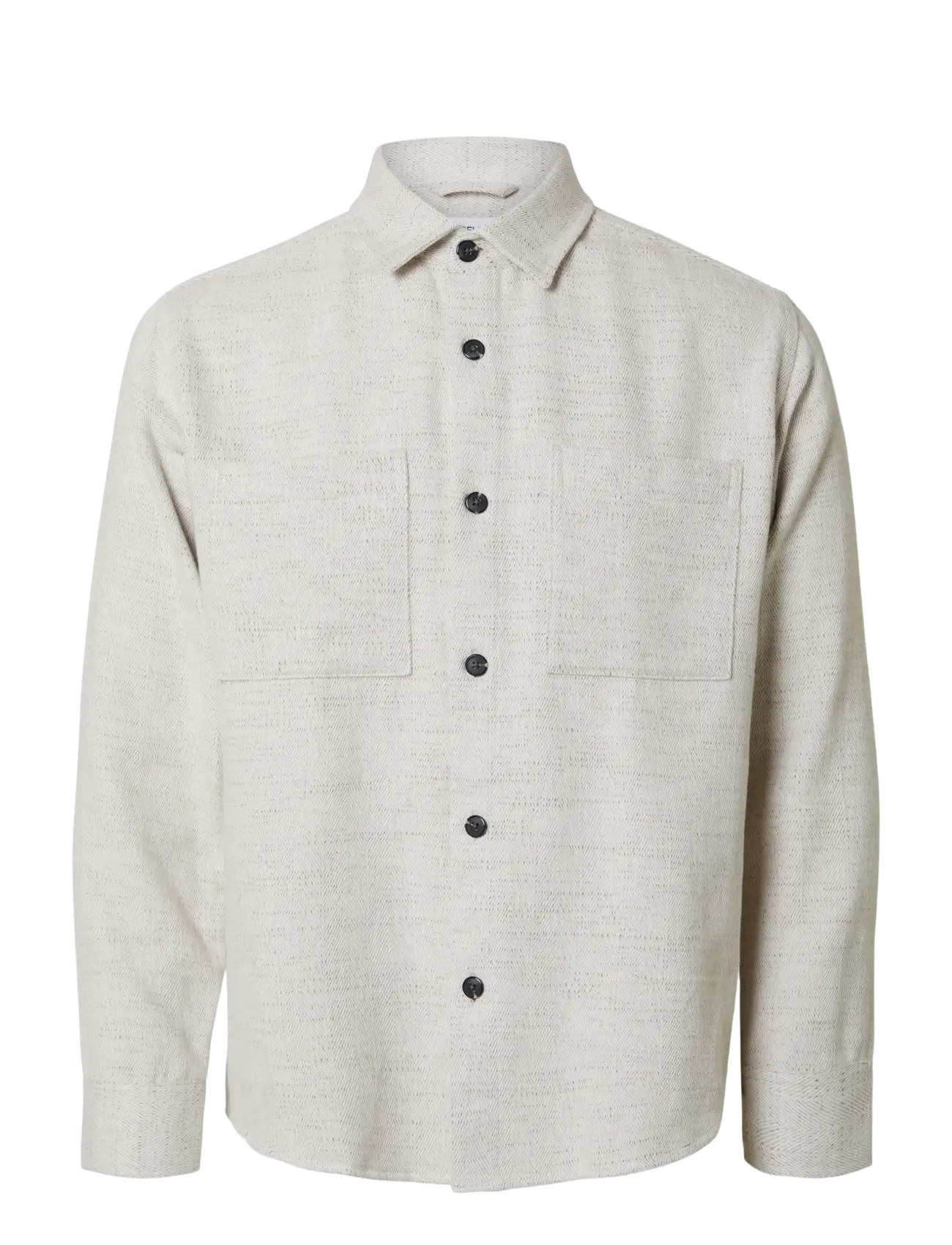 SLHREGHANK HERRINGBONE OVERSHIRT - OATMEAL