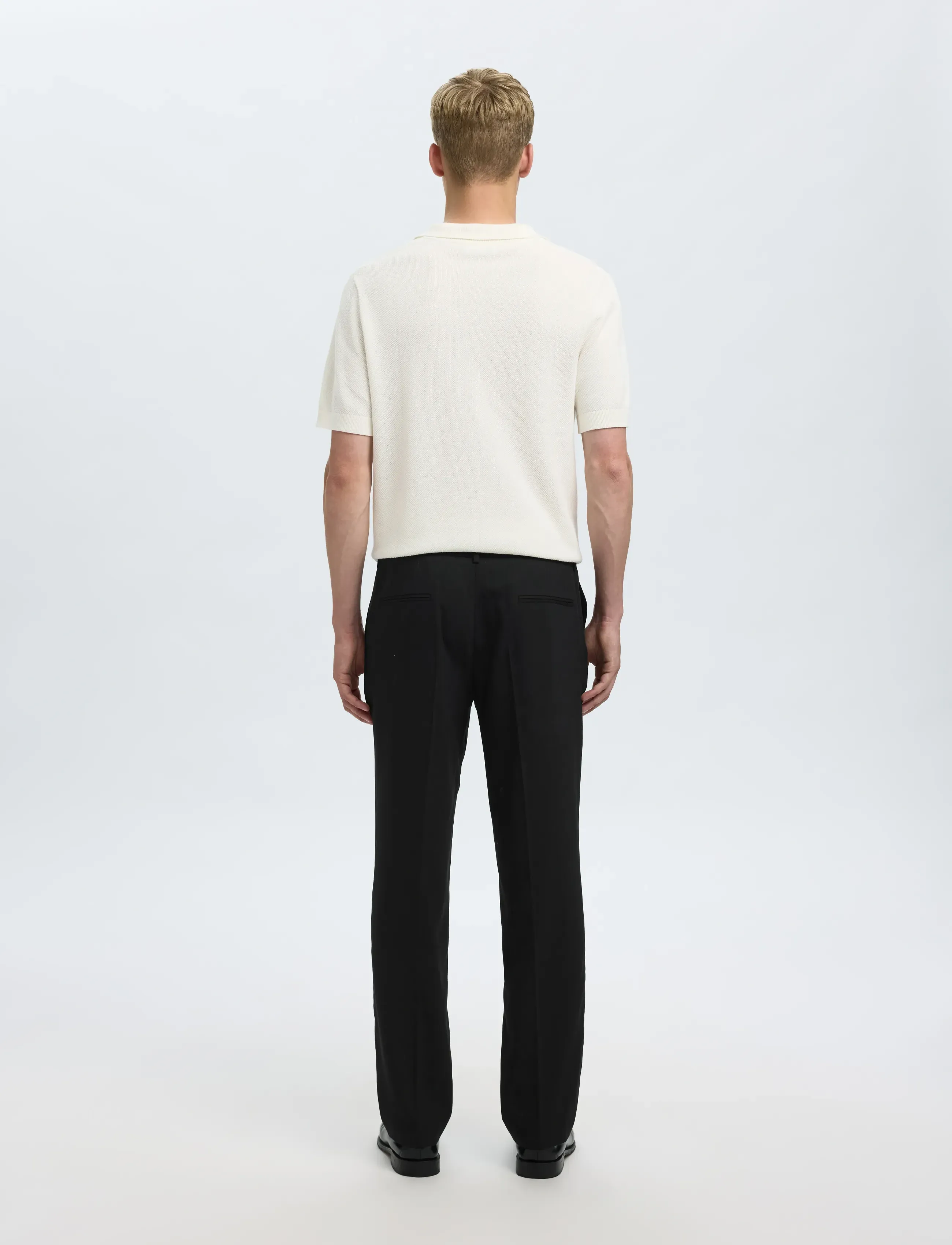 Selected - SLMREG-NEIL ELASTIC WB TRS - anzugshosen - black - 3