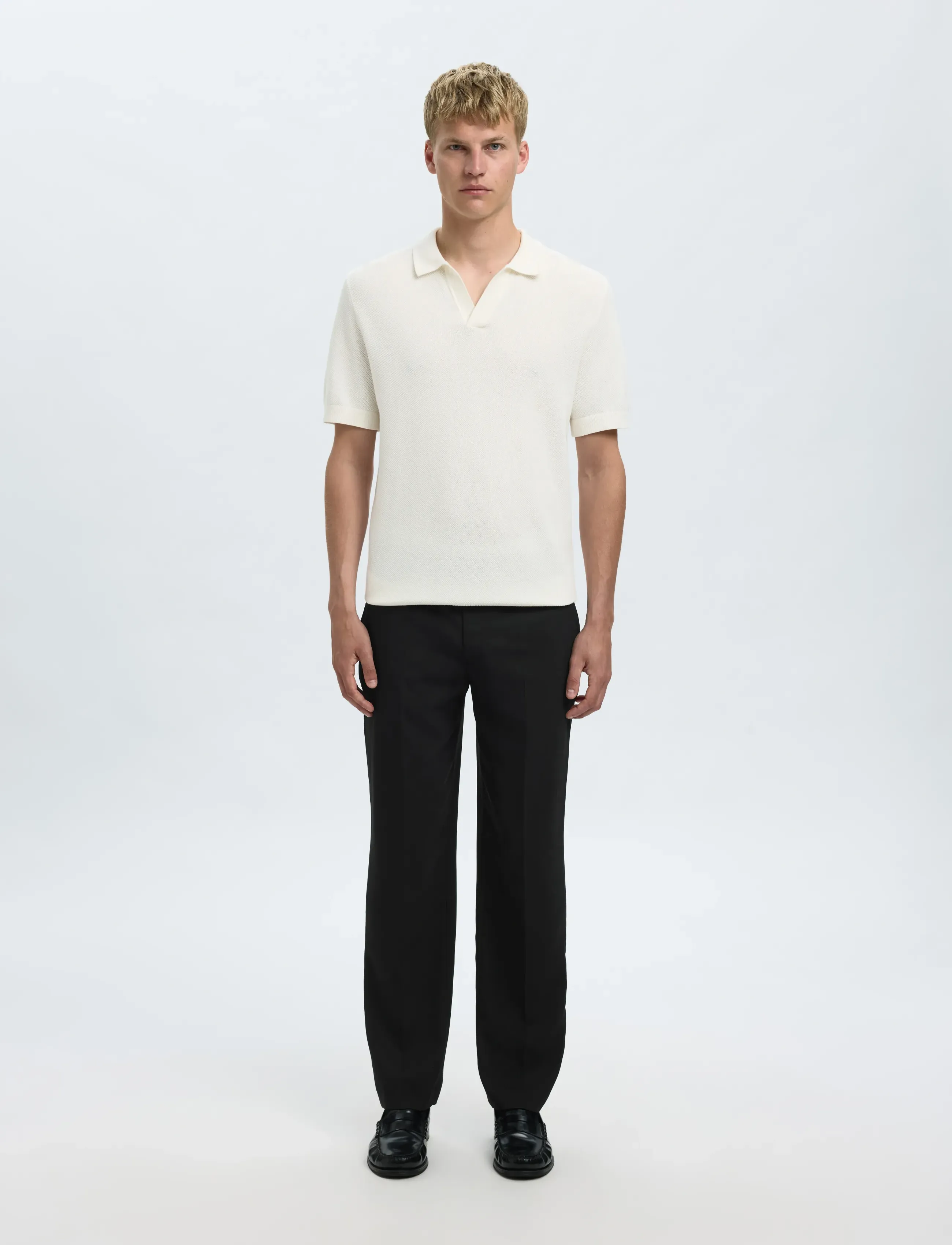Selected - SLMREG-NEIL ELASTIC WB TRS - anzugshosen - black - 4