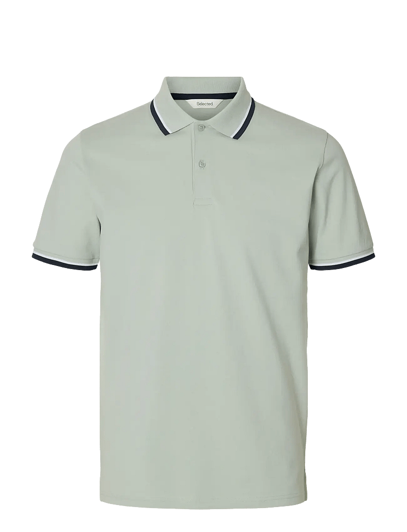 Selected - SLMSLIM-ATLAS SPORT SS POLO NOOS - kurzärmelig - aqua gray - 1