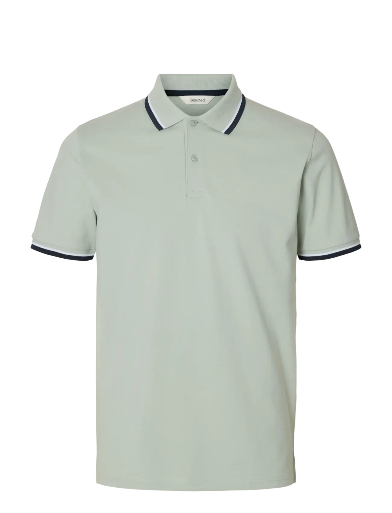 Selected SLHSLIM-ATLAS SPORT SS POLO NOOS - Riided - AQUA GRAY / green