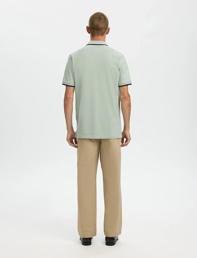 Selected - SLMSLIM-ATLAS SPORT SS POLO NOOS - kurzärmelig - aqua gray - 2