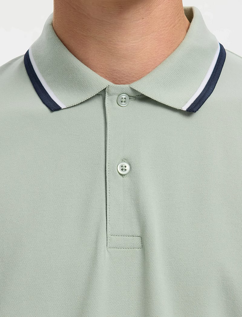 Selected - SLMSLIM-ATLAS SPORT SS POLO NOOS - kurzärmelig - aqua gray - 5