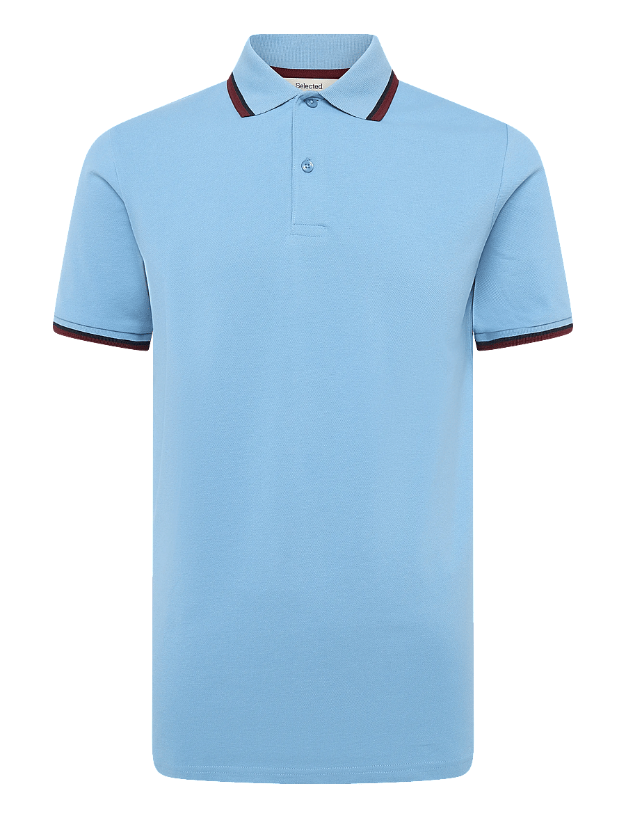 Selected - SLMSLIM-ATLAS SPORT SS POLO NOOS - kurzärmelig - blissful blue - 0