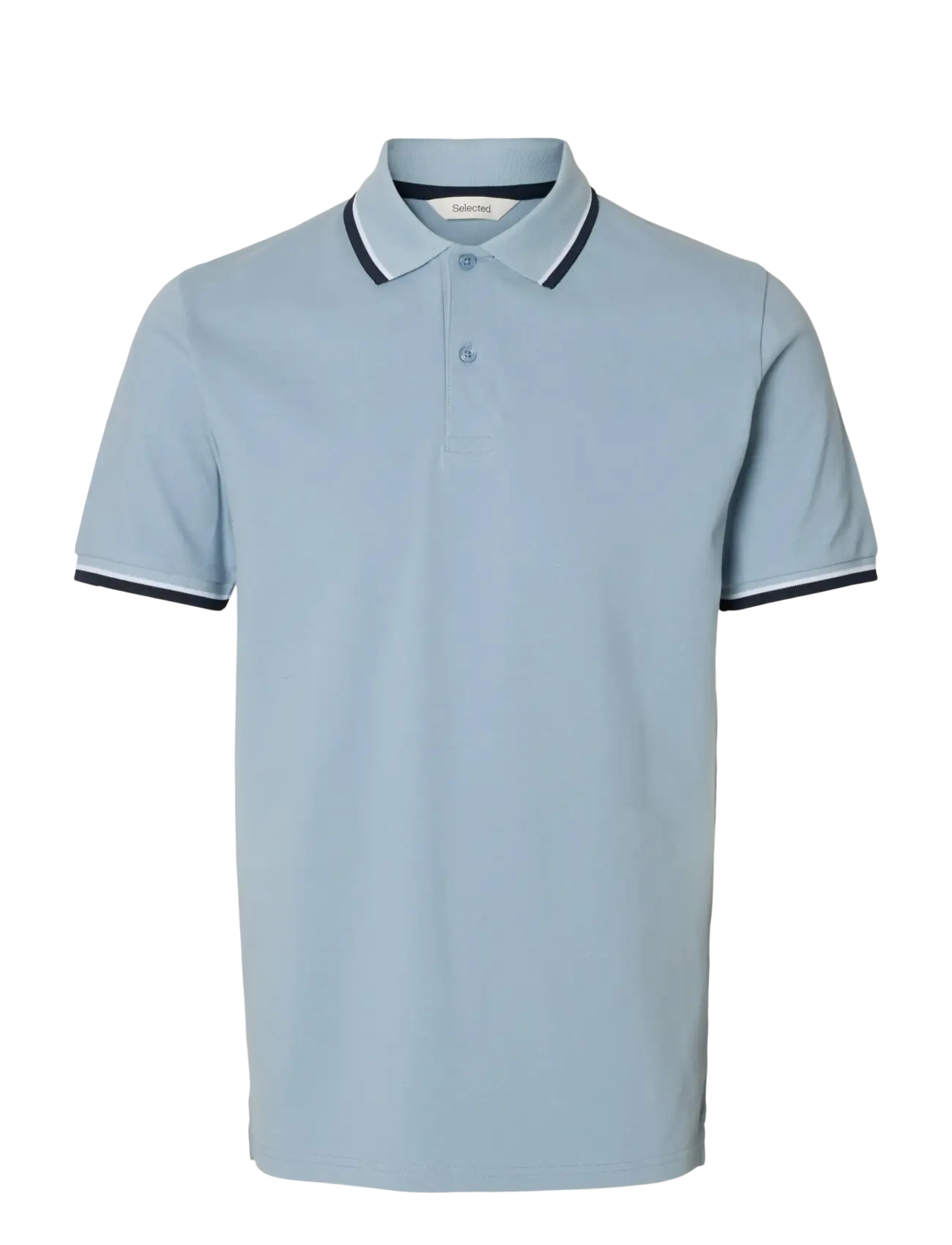 Selected SLHSLIM-ATLAS SPORT SS POLO NOOS - Riided - DUSTY BLUE / blue