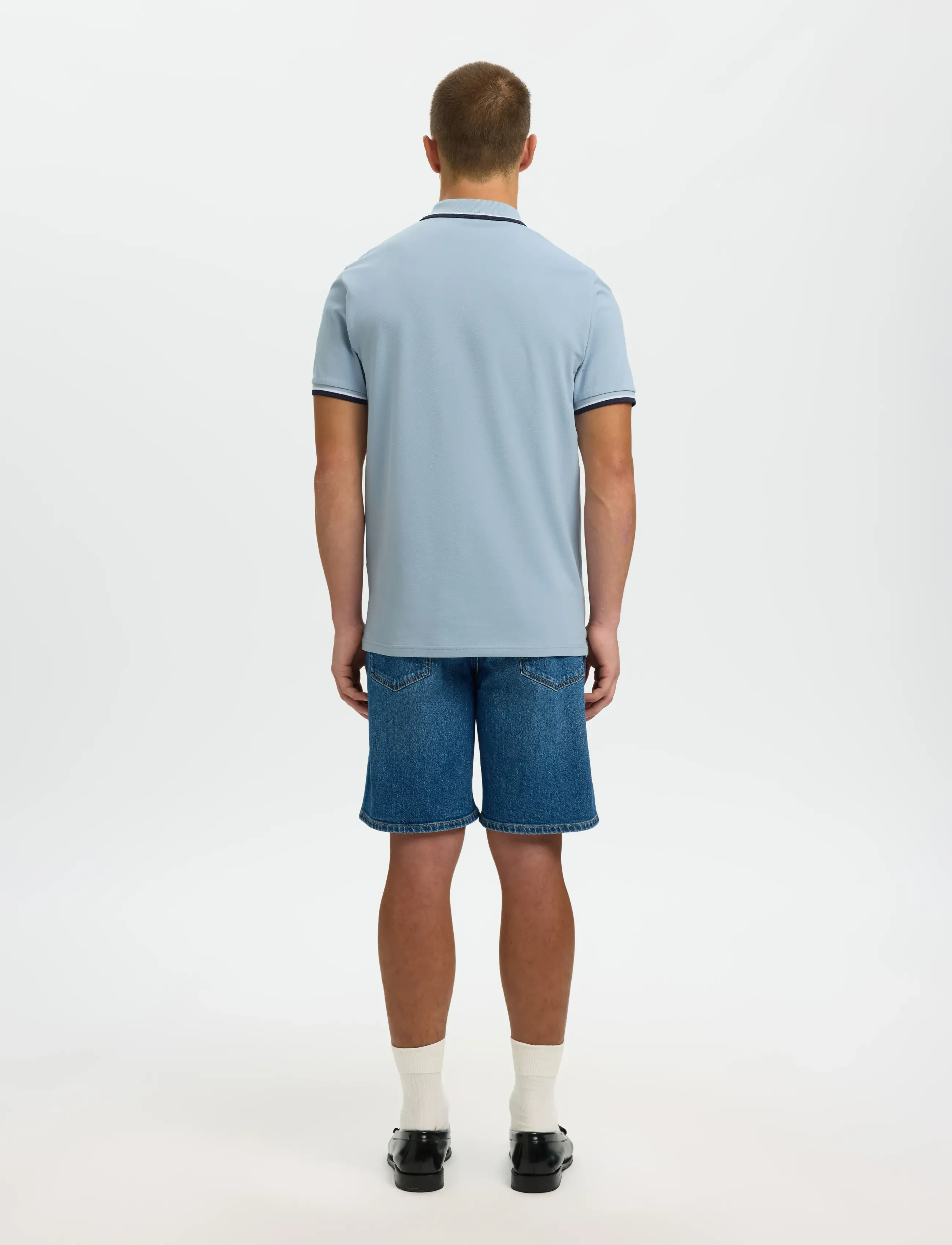 Selected - SLMSLIM-ATLAS SPORT SS POLO NOOS - kortærmede poloer - dusty blue - 2