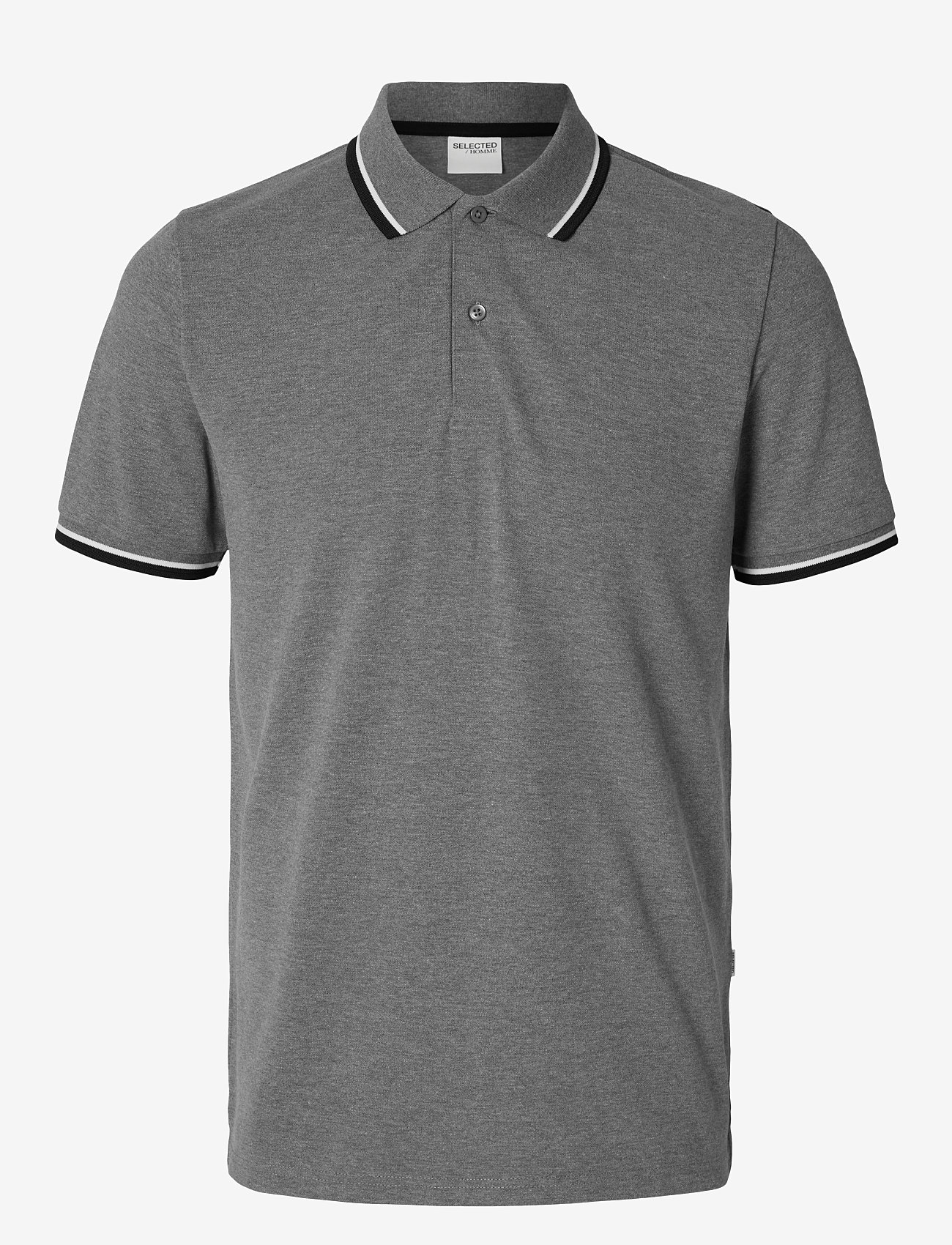 Selected - SLHSLIM-ATLAS SPORT SS POLO - kortærmede poloer - medium grey melange - 1