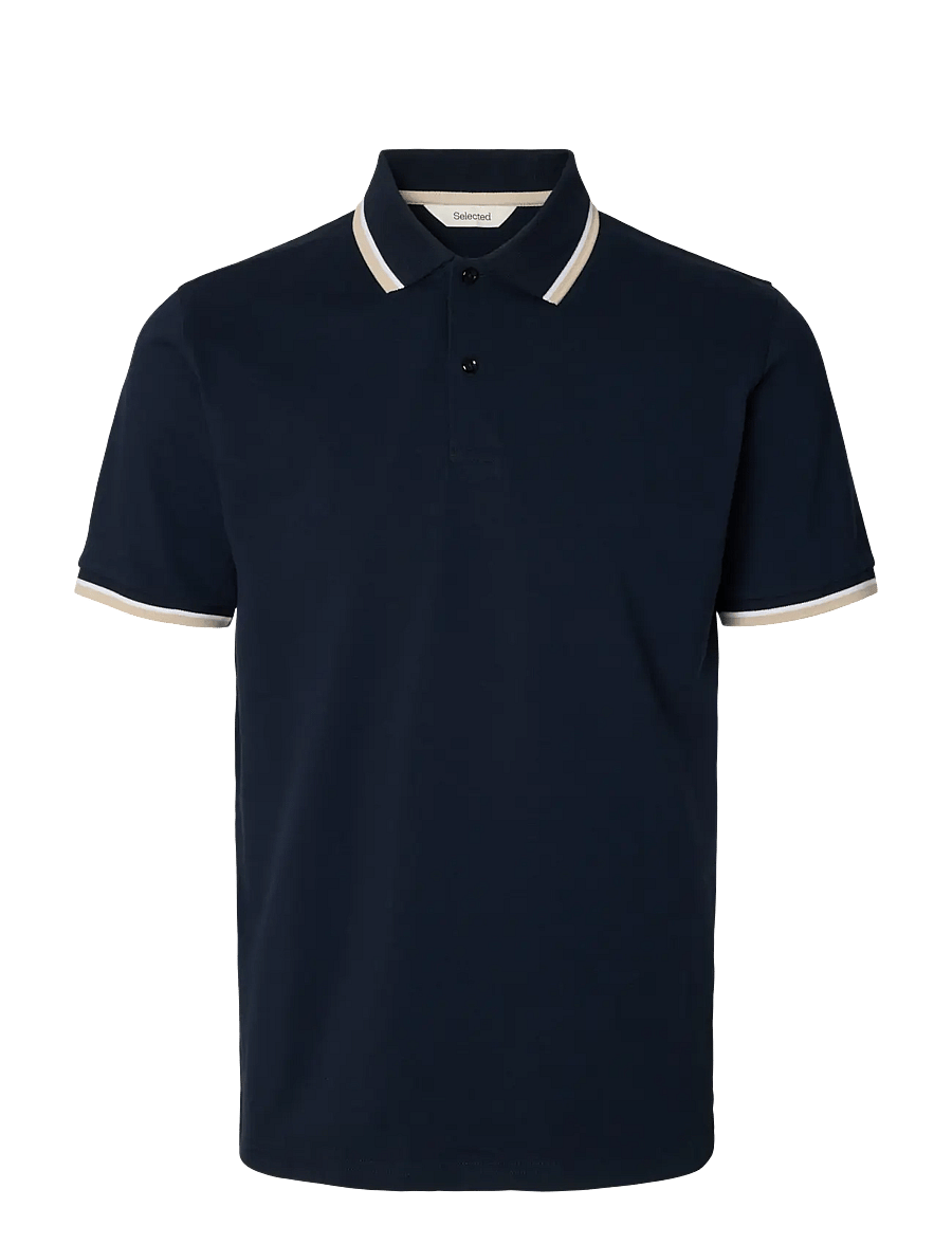 Selected - SLMSLIM-ATLAS SPORT SS POLO NOOS - korte mouwen - sky captain - 0