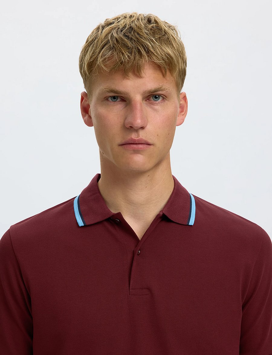 Selected - SLMSLIM-ATLAS SPORT SS POLO NOOS - kurzärmelig - tawny port - 5