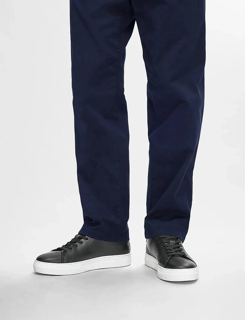 Selected - SLHDAVID CHUNKY LEATHER SNEAKER NOOS - lave sneakers - black - 0