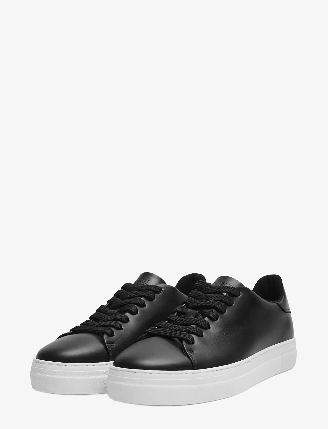 Selected - SLHDAVID CHUNKY LEATHER SNEAKER NOOS - lave sneakers - black - 4